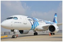 埃及航空接收其首架空客A220-300飛機(jī)-上海機(jī)場