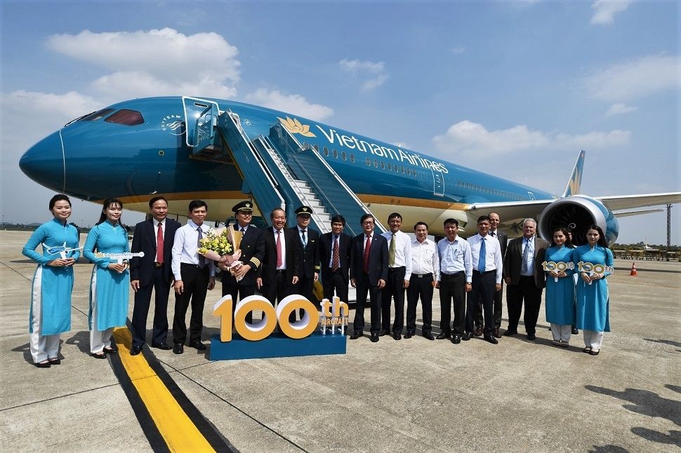 越南航空第100架飛機——一架波音787-10。來源：越南航空