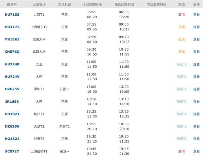 受大霧影響 東營(yíng)勝利機(jī)場(chǎng)多個(gè)航班延誤或取消
