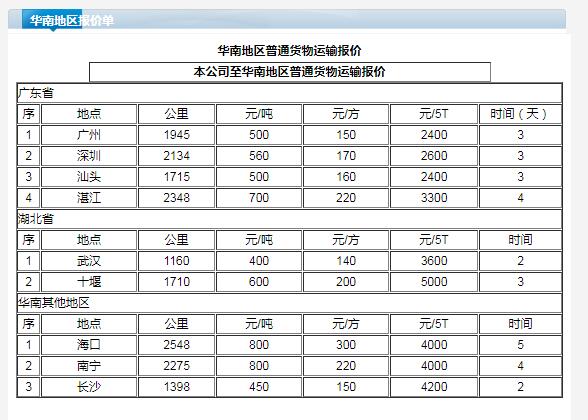 蘇州到濟南貨運公司收費標準