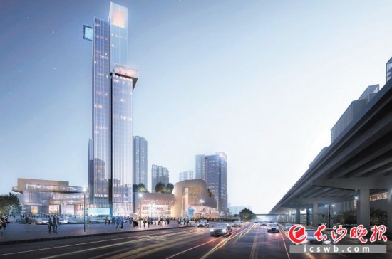 　　步步高星城天地效果圖， 其建成后將集商務(wù)辦公中心、星級酒店、高端公寓、購物中心等于一體。 資料圖片