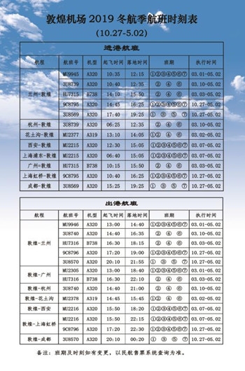 國(guó)際快遞價(jià)格表-3月1日起 敦煌機(jī)場(chǎng)恢復(fù)敦煌至上海、西安、廣州、杭州、成都、花土溝航班